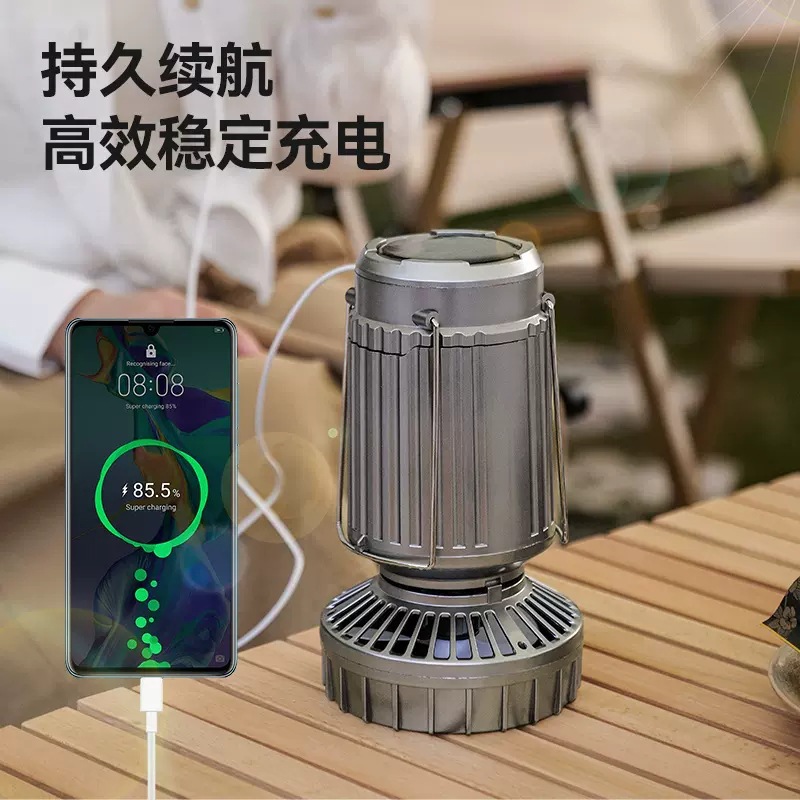 ventilador solar al aire libre lámpara de camping lámpara de camping interruptor de estiramiento portátil lámpara de litio fábrica de lámpara de caballo al por mayor