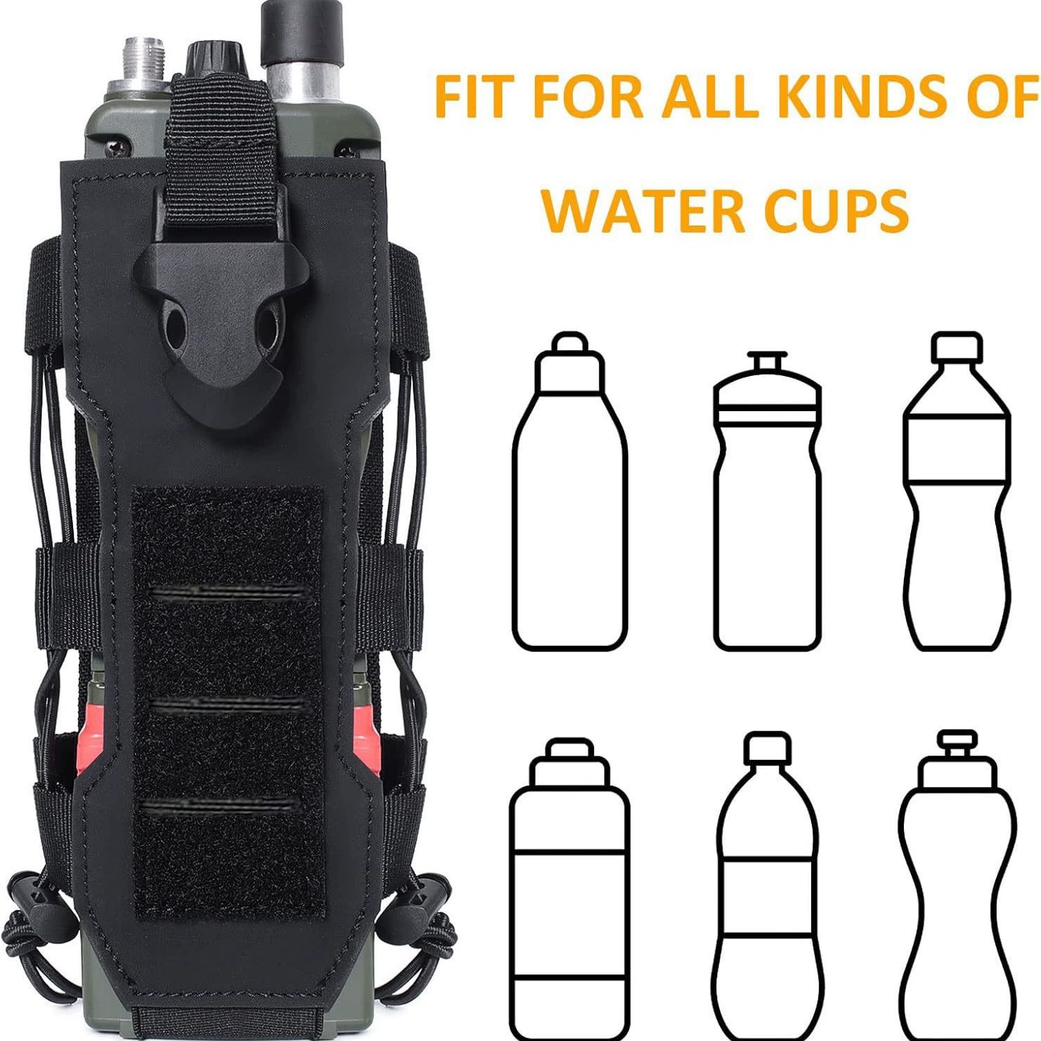 Travel water bottle outside climbing for hiking, tactics organizer bag, elastic walkie talkie, 152 pair