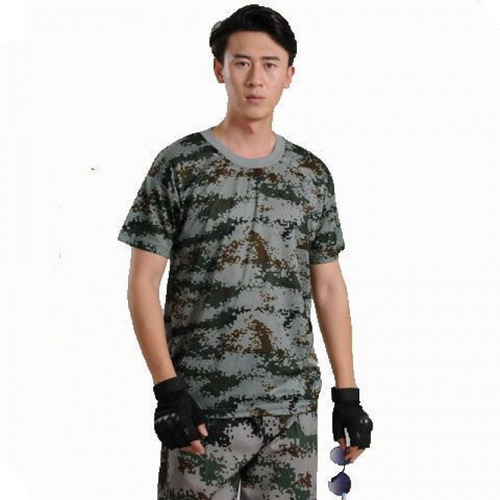 Men's Camouflage Military Uniform Set, Summer Thin Version, Middle/High School, University Students, School Military Training Clothing, Camouflage Work Uniform