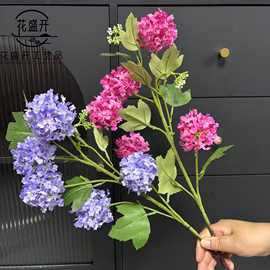 仿真花5头小雪球木绣球家居装饰花婚庆酒店布景仿真花家居摆件