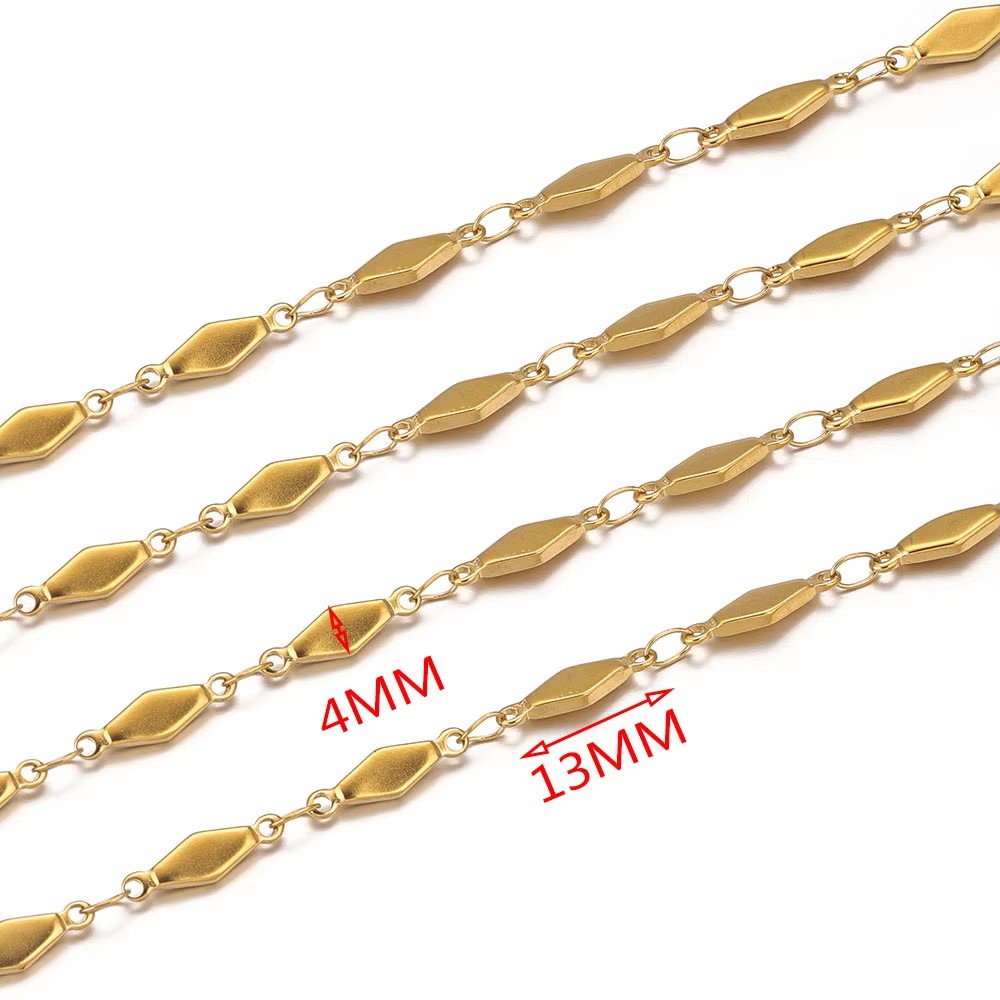 Cadena de vacío de acero inoxidable Golden Peach corazón cruz marco cadena estrella de cinco puntas cadena hecha a mano DIY collar accesorios de la joyería