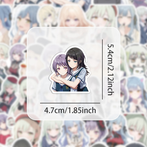 60 pieces of AveMjica cartoon sticker decoration for car water cups phone cases luggage