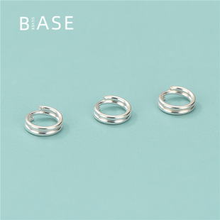 S925 Sterling Silver Live Double Ring Handmade DIY Open Closed Circle Bracelet Necklace Connecting Buckle Accessories Material