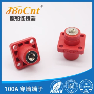 储能穿墙端子100A大电流M6内螺纹连接器双头螺纹紧固式接线柱