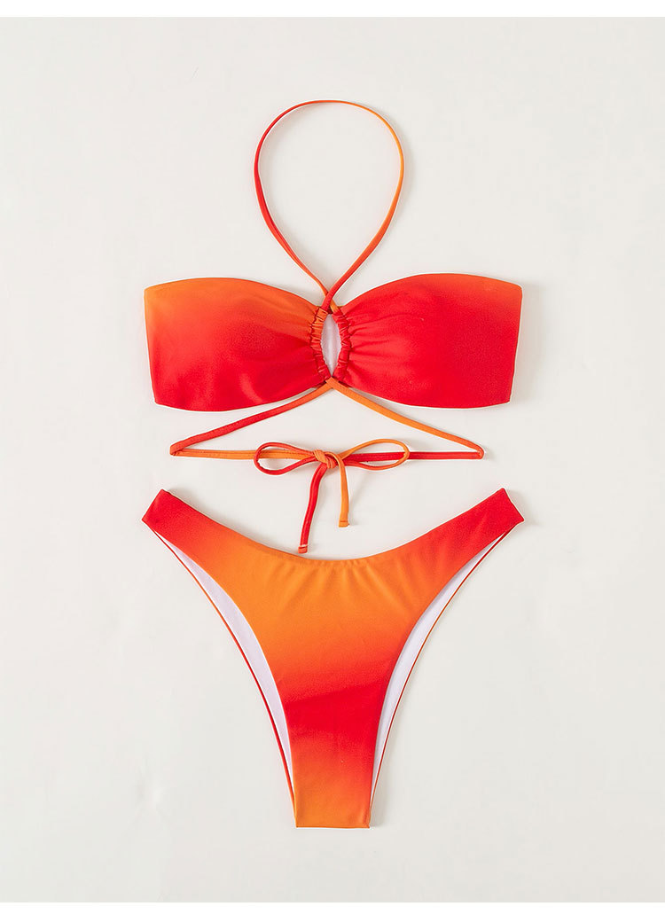 Women's Sexy Gradient Color 3 Piece Set Tankinis display picture 4