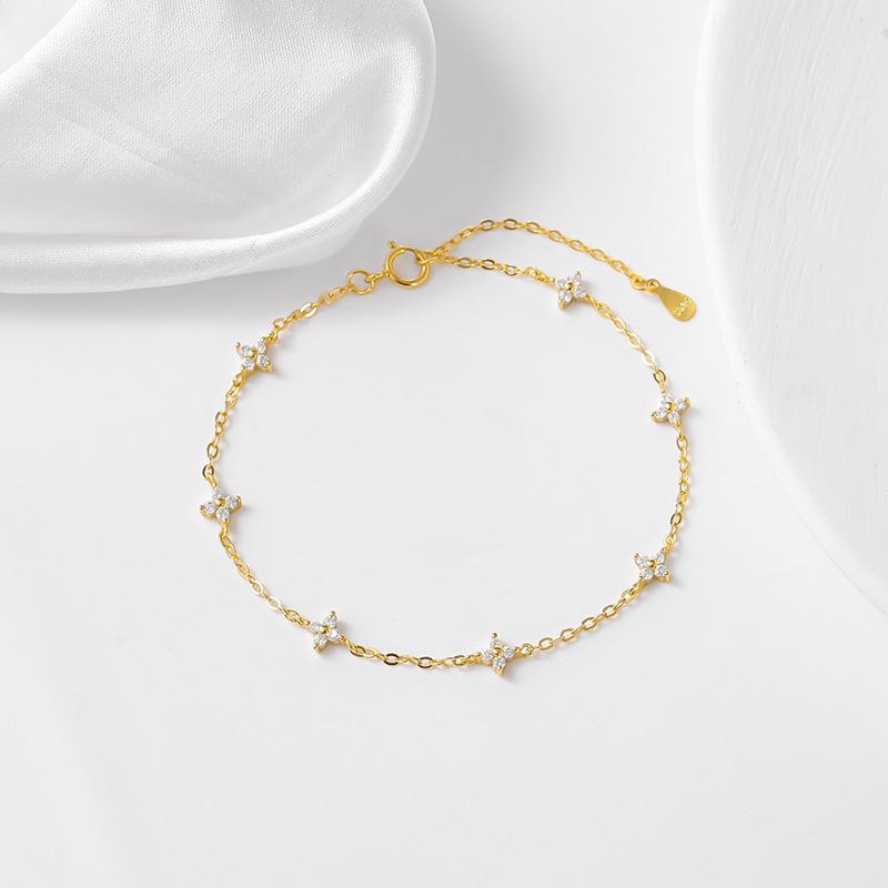 cable chain Chain Type 1 Piece Quantity Holiday, Daily Occasion 925 Sterling Silver Material 1 Piece 925 Sterling Silver Flower 925 Sterling Silver Cable Chain Bracelets