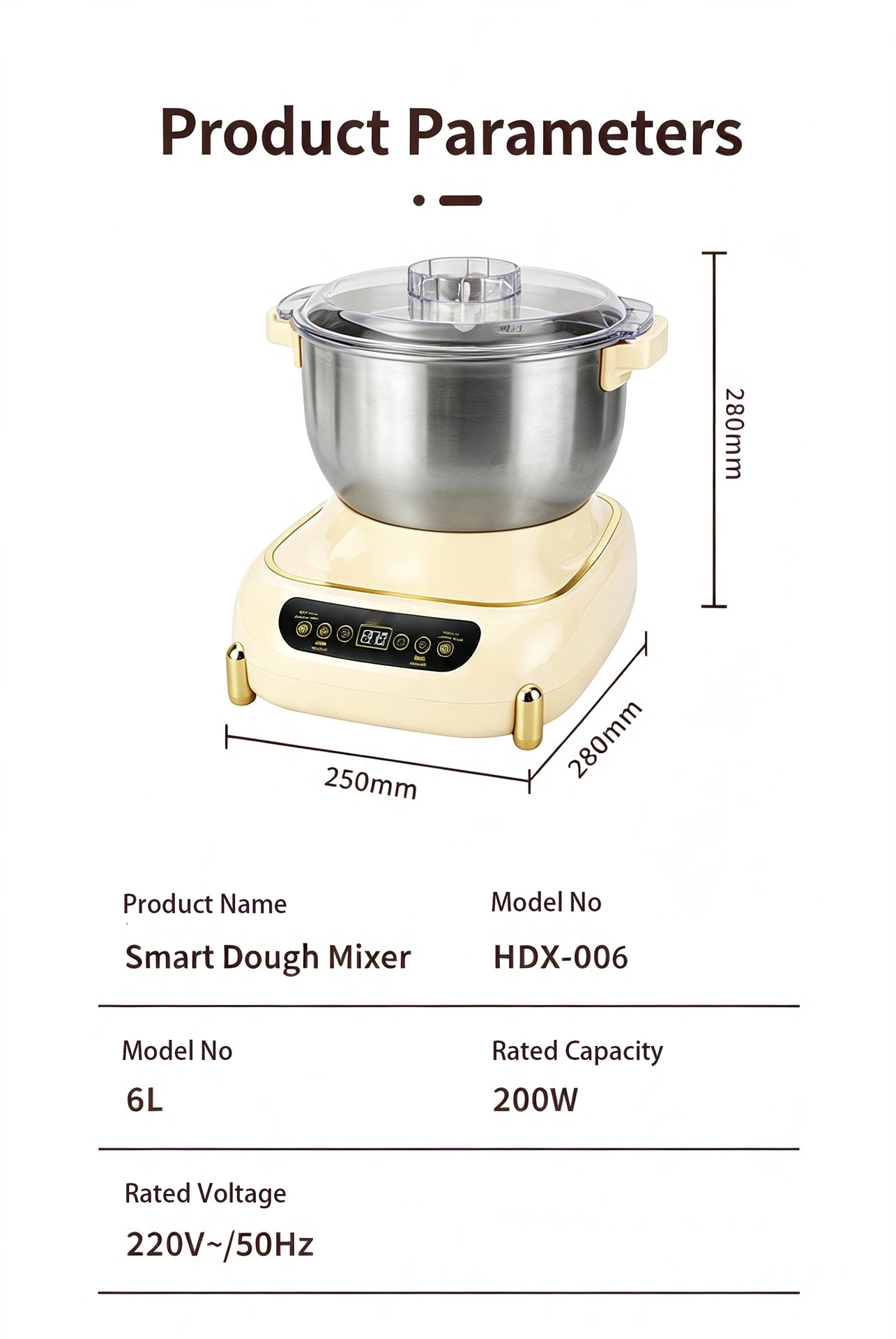Cross-border Exclusive Dough Mixer Multifunctional Kitchen Machine One-key Dough Mixing Whipping Mixing Home Baking Kneading Machine