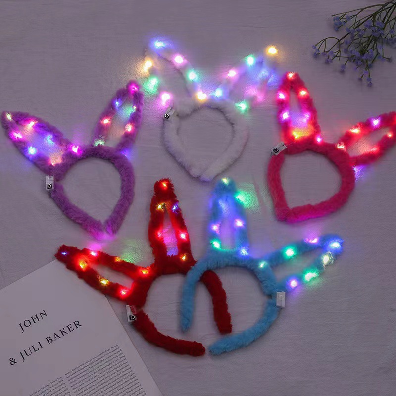 Bar espectáculo atmósfera props luminoso peluche orejas de gato accesorios de cabello zorro bandas de cabello mercado nocturno accesorios de fiesta de suministro