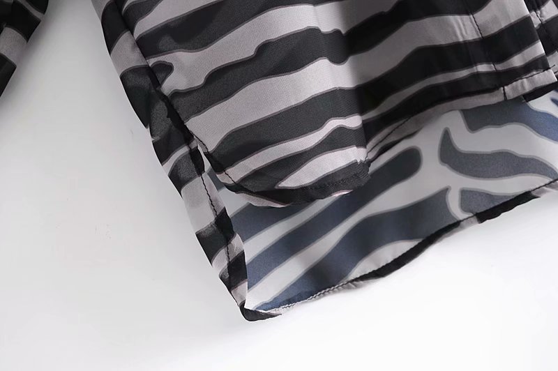 fashion retro zebra striped chiffon shirt  NSAM37997