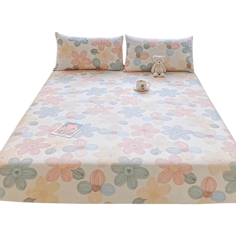 2025 nueva sábana de algodón puro de algodón de una sola pieza cubierta protectora de colchón de verano cubierta de cama cubierta antideslizante cubierta de polvo sábana