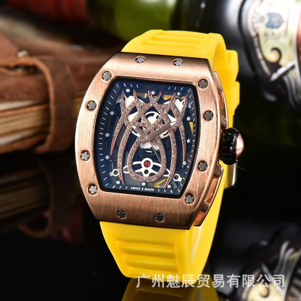 In stock wholesale cross-border Richard personality hollow-out barrel Spider surface three-pin quartz watch men's watch women's watch