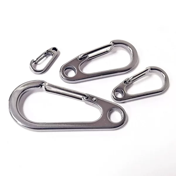 Tensile-Resistant Mountaineering Hook Buckle Stainless Steel Keychain Hardware Jewelry Luggage Metal Spring Buckle Pet Dog Buckle Accessories