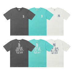 潮牌MLB半袖25ss春夏新作カジュアル百合アルファベットNYプリント男女カップル同种tシャツ