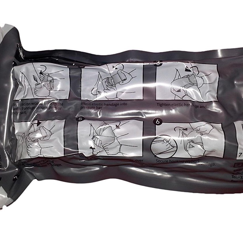 Venda Hemostática Táctica de Compresión al Vacío de 6 Pulgadas, Elástica, para Exteriores, Primeros Auxilios, Entrenamiento de Trauma, Venda Israelí
