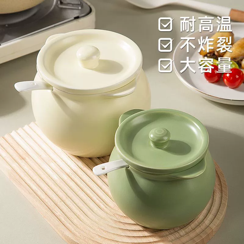 Керамические банки для специй — анкоры для сала и соли с крышкой и ложкой, варианты 300 / 750 / 1400 мл