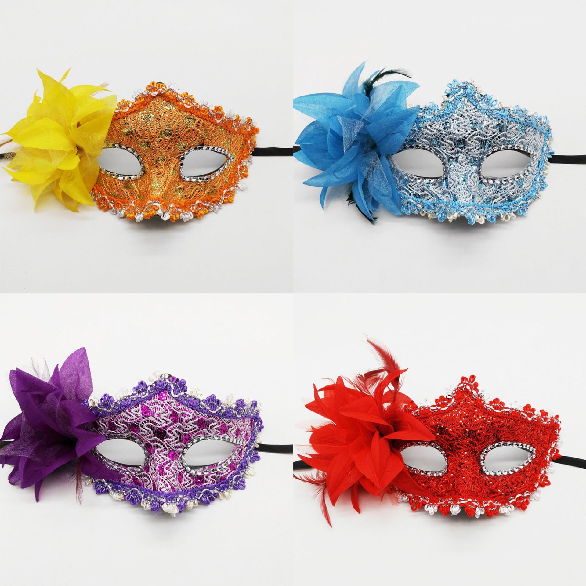 Amazon venta de flores laterales rosas de encaje veneciano máscaras máscaras de mascaras de fiesta