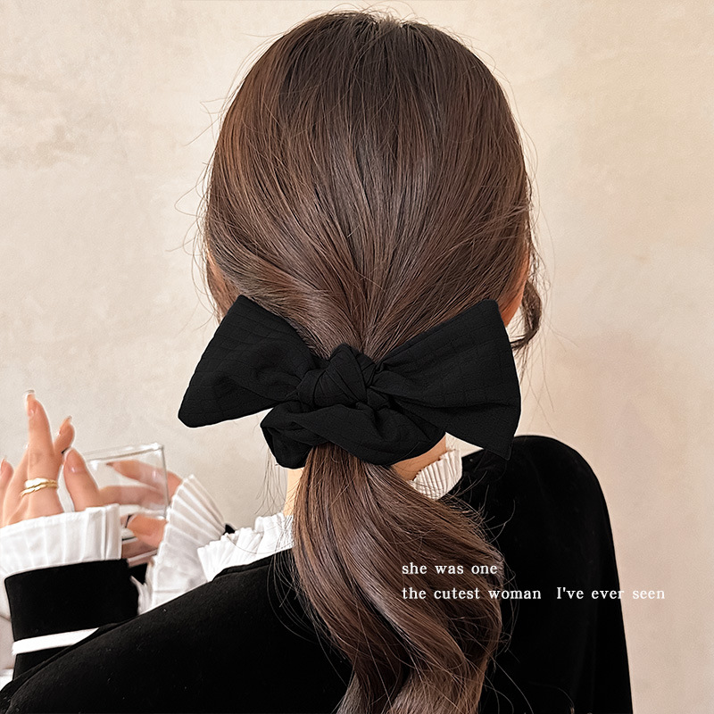 Lazo retro, lazo para el cabello de intestino grueso, cuerda para el cabello de alta elasticidad para mujer, cuerda para la cabeza simple y versátil, tocado de goma de temperamento