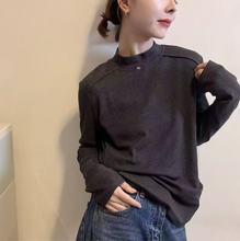 31096【 HMY  意法】 领口小贴标加绒打底衫