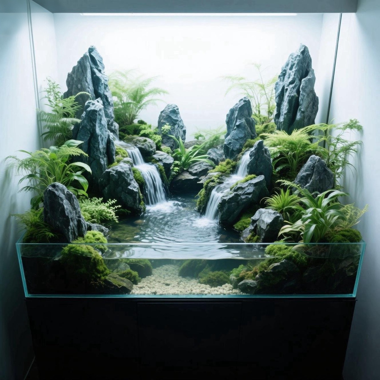 青龙石天然水陆鱼缸酸洗造景草缸假山景观盆景大小摆件水族石头