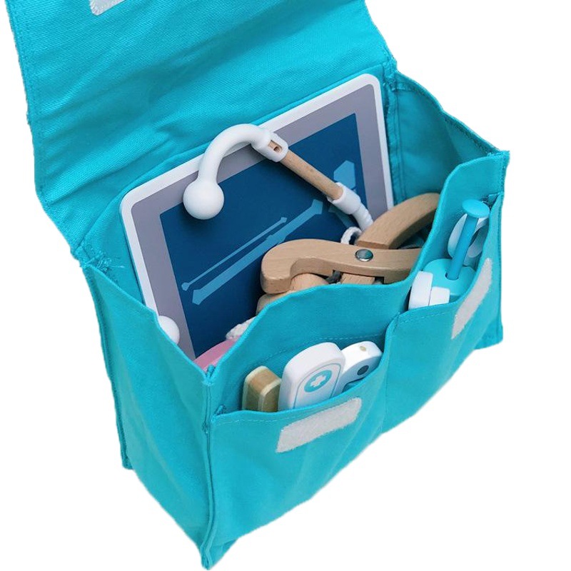 Caja de la medicina de simulación de madera para niños bebé niños y niñas jugar a casa simulación doctor inyección juguete regalo