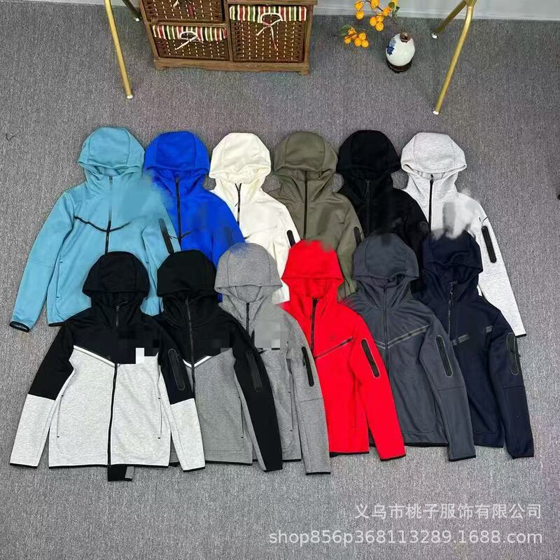 Cross-Border In-Stock Spring Jacket Tech Fleece Windrunner Series Knitted Casual Sports Couple Hoodies