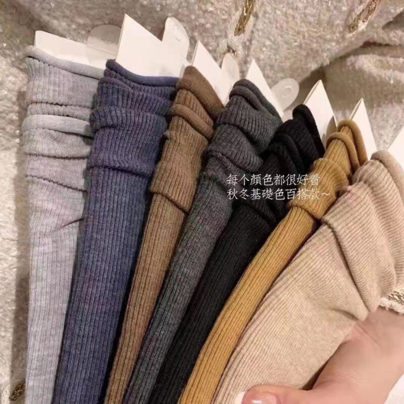 袜子女秋冬厚款女士纯色堆堆袜 日系复古ins中长筒袜彩色女袜批发|undefined