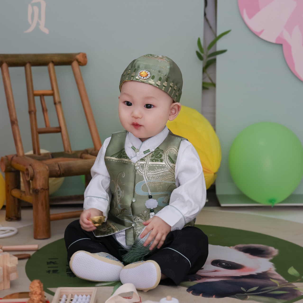周岁礼服男宝宝夏季新中式婴儿汉服生日宴会百天抓周衣服男童唐装