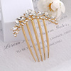 Metal retro golden water for bride, fashionable universal hairgrip, hair accessory, Korean style, with gem, light luxury style