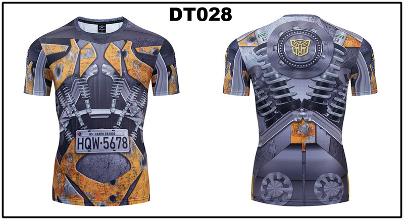 貿易アマゾンメンズアベンジャーズマーベルDC同服スポーツフィットネスストレッチ半袖Tシャツ|undefined