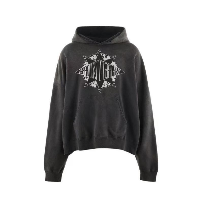 Felpa unisex con stampa effetto scheletro e strass effetto vintage lavato_voghion.com
