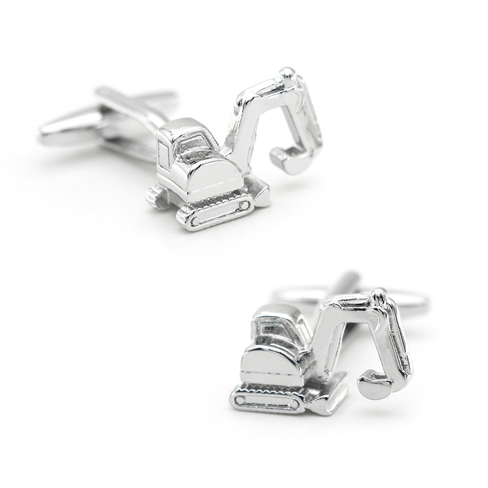 High-Quality Electroplated Non-Bubbling Men's Metal Jewelry French Shirt Cufflinks Excavator Cufflinks Exclusively for Foreign Trade