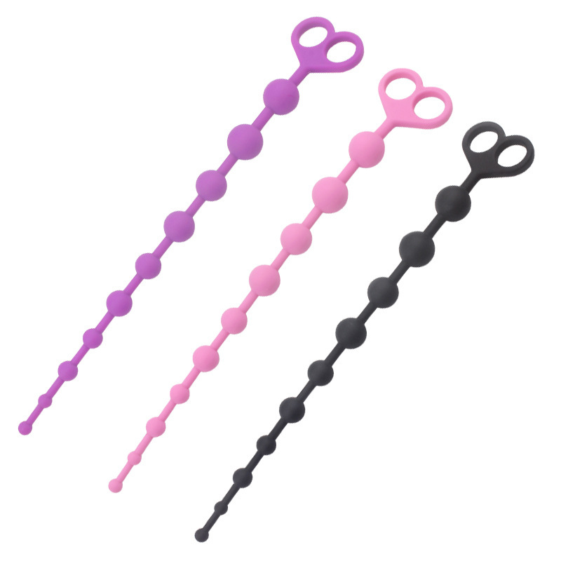 Smiley Face Anal Beads, Silicone Beaded Anal Toy, Colorful Design — detail image 9