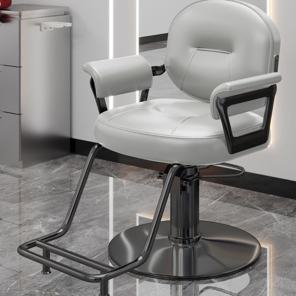 Nueva silla de peluquería en línea se puede elevar y bajar silla de peluquería de alta gama silla de peluquería especial silla de corte de pelo lujoso