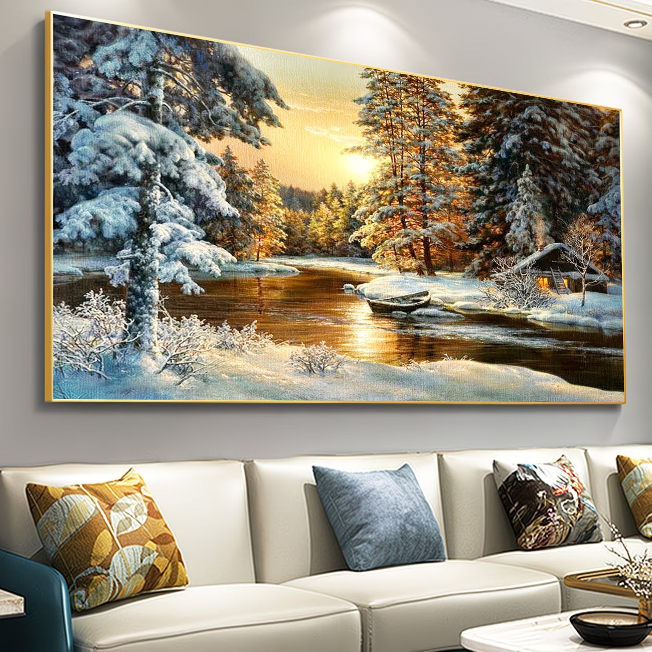 Transfronterizo Amazon pintura de diamantes fábrica de explosión venta directa pintura de diamantes DIY paisaje decoración pintura colgar paquete de herramientas '