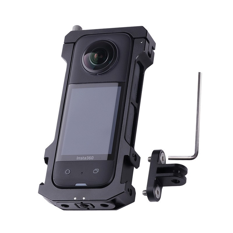 Insta360 X3 cámara panorámica marco de la zapata fría de metal marco de protección jaula de metal