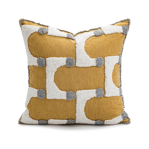 Nordic minimalist sofa pillow, plush embroidery bedroom headboard cushion, bay window sample room pillow cover, wholesale