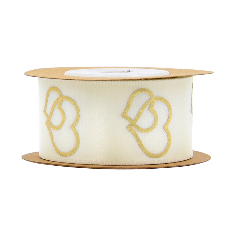 Transfronterizos seda estampada cinta de poliéster decoración de boda embalaje de regalo impresión plumas amorosa cinta de pez 5 metros