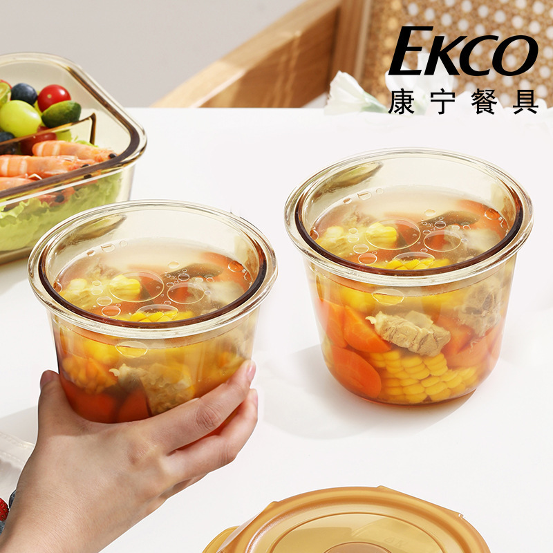 Wholesale Corning High Temperature Glass Soup Bowl Household Soup Cup with Lid Portable Sealed Microwave for Students and Office Students
