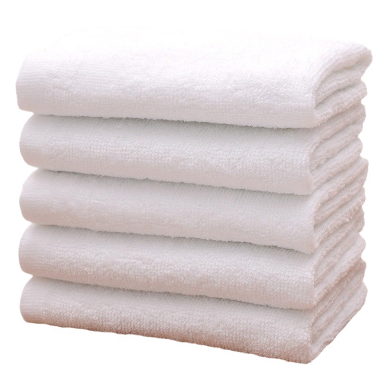 Pure Cotton Hotel Towel Customized Labor Protection Hotel Catering Bath Disposable Thickeneded White Towel Teppanyaki Rag Towel