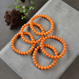 Natural Orange Peel Old Beeswax Old Style Bead Bracelet Orange Peel Pattern Old Wax Full Wax Shape Full Frosted 8 to 15 mm