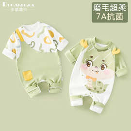 婴幼儿衣服春秋款男女宝宝连体衣新生儿长袖爬服卡通哈衣纯棉爬服