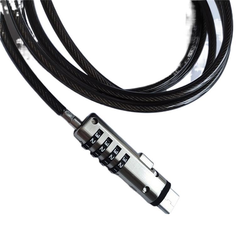 Cerradura de computadora portátil abierta Cerradura antirrobo de contraseña USB Cerradura universal de metal de 4 dígitos 2 m en negrita 5,0 de acero