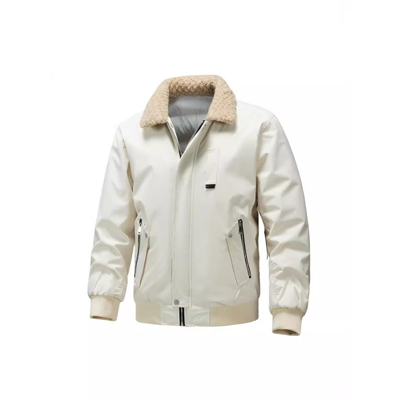 Invierno de algodón grueso al aire libre montaña corriendo ocio moda de hombre chaqueta con solapa cálida