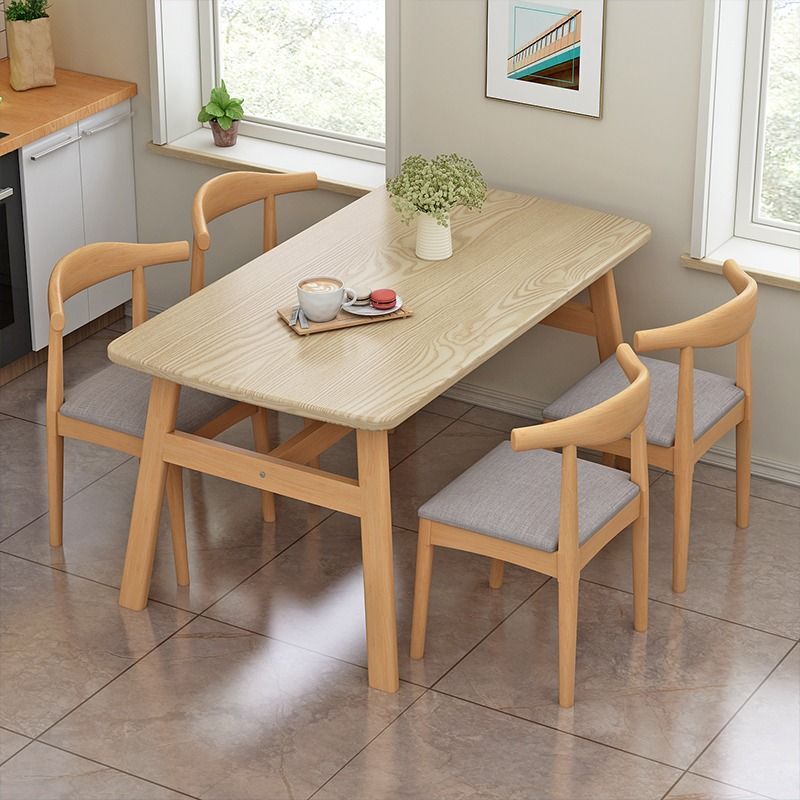 Small Apartment Dining Table, Home Modern Simple Dining Table and Chairs, Commercial Fast Food Restaurant Table and Chair Combination Dining Table, Rectangular Dining Table
