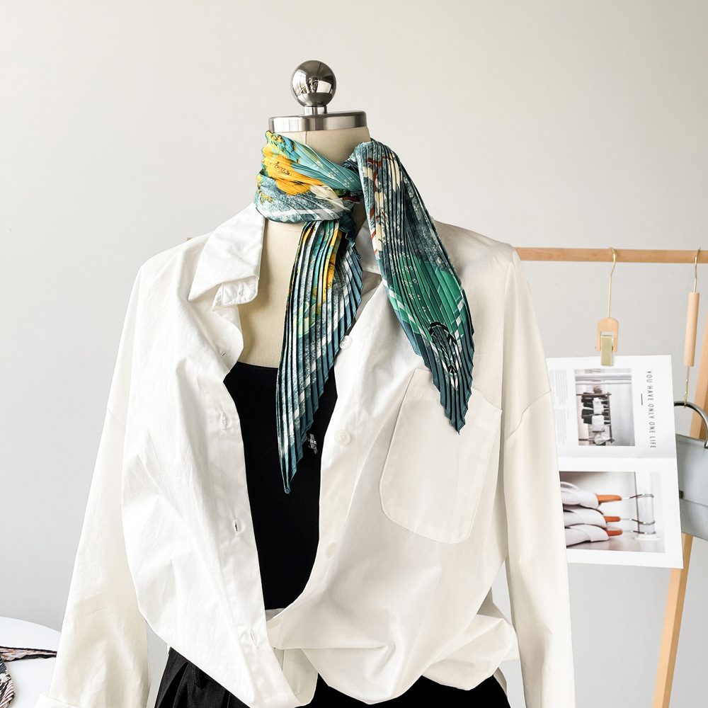 Women's Fairy Style Solid Color Satin Printing Silk Scarf display picture 41
