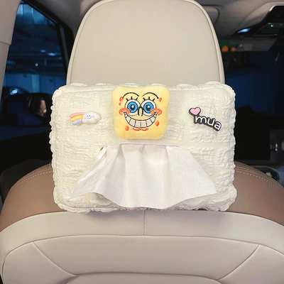 Bag car tissue box armrest – Car tissue box/set - lace-bubble-spongebob-rainbow-clouds-mua
