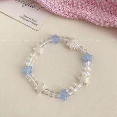 青と白の海の星の貝殻の数珠のブレスレットの少女ins風の小さい清新な手縄のカップルの親友の贈り物