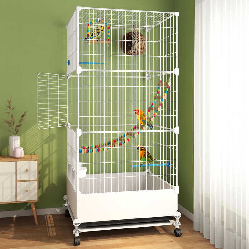 Bird Cage Parrot Cage Household Large Tiger Skin Xuanfeng Special Luxury Villa New Type Thrushcross Peony Bird Cage