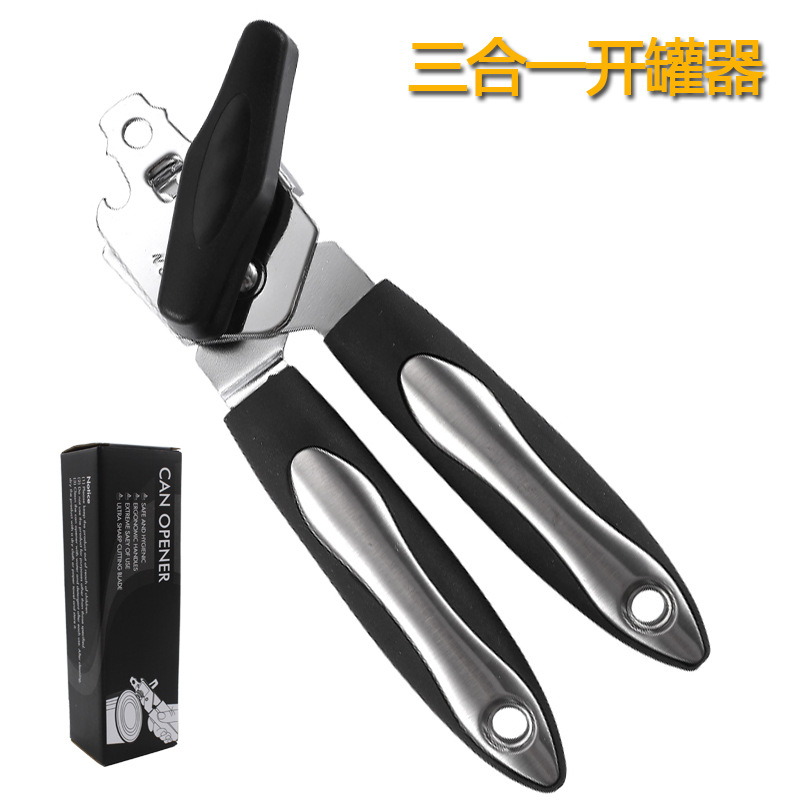 Amazon Powerful Three-in-One Multi-Function Can Opener Household Kitchen Cross-Border Manual Can Opener
