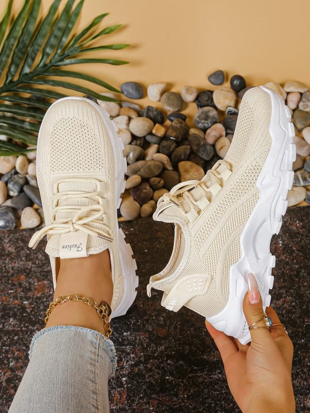 Zapatos mujer estilo caliente zapatos de verano zapatos de mujer red deportiva de todo fósforo zapatos individuales zapatos de mujer de comercio exterior malla voladora transfronteriza moda y transpirable image 10